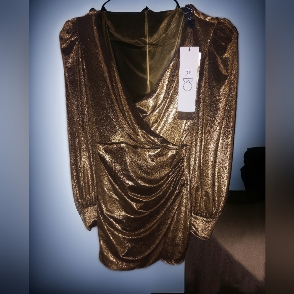 Pat Bo metallic gold velvet